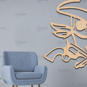 Intra απο ξύλο plywood 3mm-4mm πάχος κοπής με λέιζερ 3D Cowboy Wall Art Δίασταση 40x40 cm INTRAFABR-86602752 - Image 2