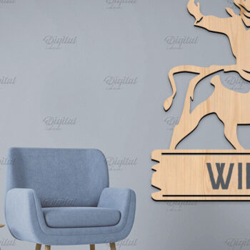 Intra απο ξύλο plywood 3mm-4mm πάχος κοπής με λέιζερ 3D Cowboy Wall Art Δίασταση 40x40 cm INTRAFABR-86602752 - Image 3