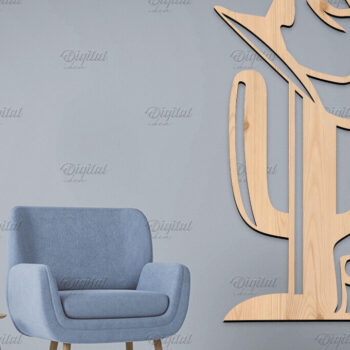 Intra απο ξύλο plywood 3mm-4mm πάχος κοπής με λέιζερ 3D Cowboy Wall Art Δίασταση 40x40 cm INTRAFABR-86602752 - Image 5