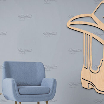 Intra απο ξύλο plywood 3mm-4mm πάχος κοπής με λέιζερ 3D Cowboy Wall Art Δίασταση 40x40 cm INTRAFABR-86602752 - Image 6