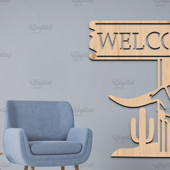 Intra απο ξύλο plywood 3mm-4mm πάχος κοπής με λέιζερ 3D Cowboy Wall Art Δίασταση 40x40 cm INTRAFABR-86602752 - Image 8