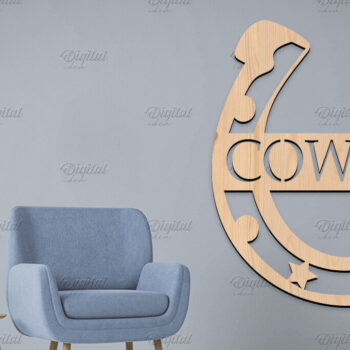 Intra απο ξύλο plywood 3mm-4mm πάχος κοπής με λέιζερ 3D Cowboy Wall Art Δίασταση 40x40 cm INTRAFABR-86602752 - Image 12