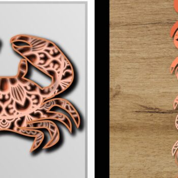 Intra απο ξύλο plywood 3mm-4mm πάχος 3D Crab 4 Layers Δίασταση 15x15 cm INTRAFABR-35687132 - Image 1