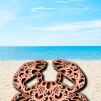 Intra απο ξύλο plywood 3mm-4mm πάχος 3D Crab 4 Layers Δίασταση 15x15 cm INTRAFABR-35687132 - Image 2