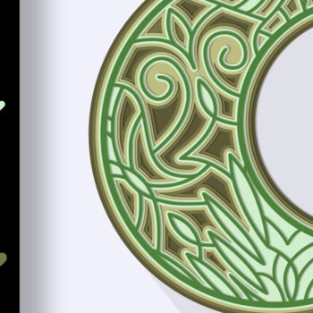 Intra απο ξύλο plywood 3mm-4mm πάχος 3D Crescent Moon Mandala Multilayer Δίασταση 30x30 cm INTRAFABR-24865630 - Image 1