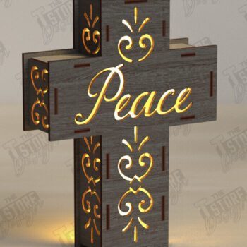 Intra απο ξύλο plywood 3mm-4mm πάχος 3D Cross Lantern Cut  |Χριστιανισμός Δίασταση 15x15 cm INTRAFABR-122546912 - Image 1