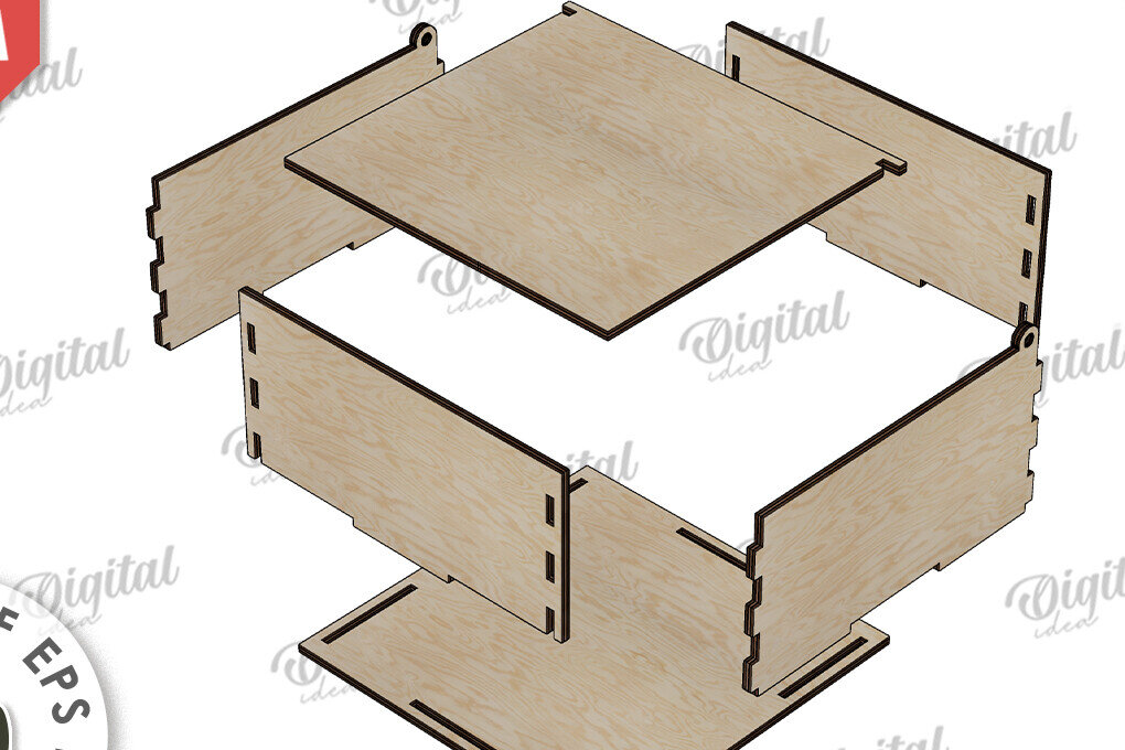 Intra απο ξύλο plywood 3mm-4mm πάχος 3D Date Night Box & Tokens Cut Δίασταση 30x20 cm INTRAFABR-115368891 - Image 3