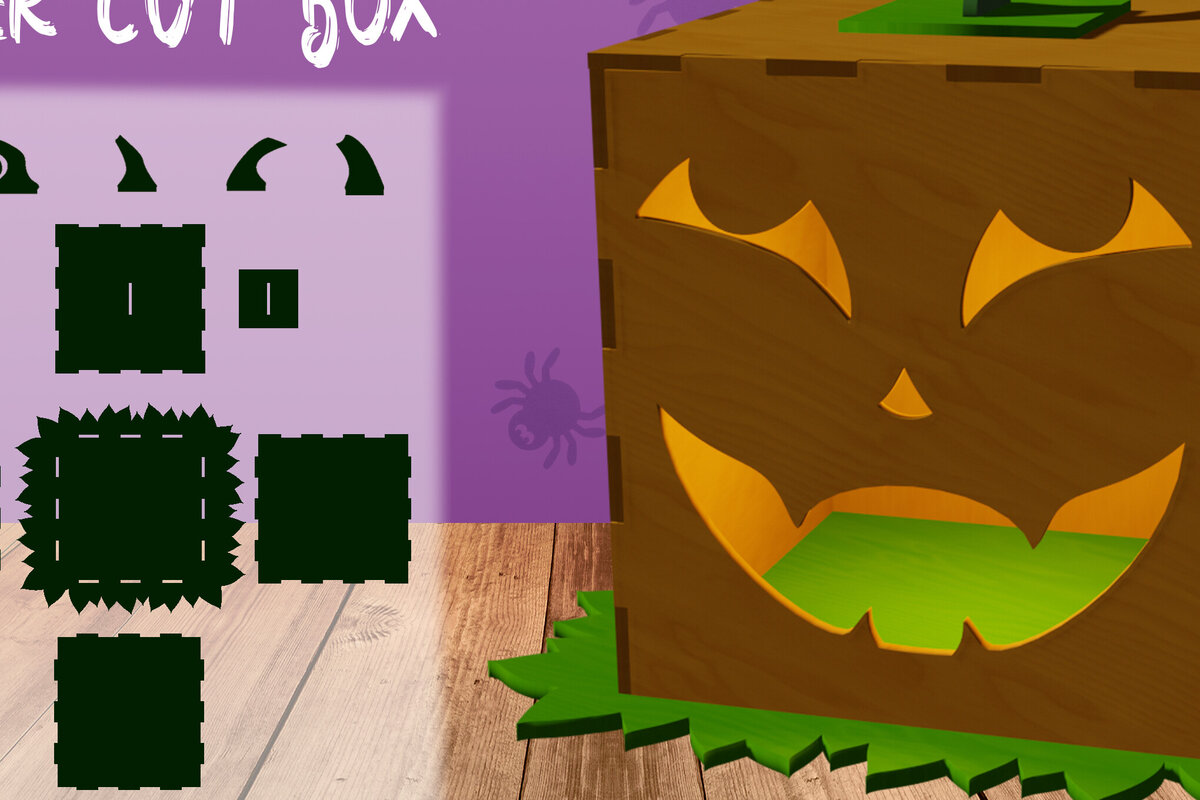 Intra απο ξύλο plywood 3mm-4mm πάχος Τρισδιάστατο ντεκόρ Jack O Lantern Cut Δίασταση 15x15 cm INTRAFABR-78570334 - Image 1