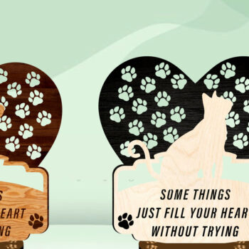 Intra απο ξύλο plywood 3mm-4mm πάχος Τρισδιάστατη δέσμη κοπής με λέιζερ αναδυόμενο σκύλο και γάτα Δίασταση 15x15 cm INTRAFABR-59986083 - Image 2