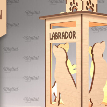 Intra απο ξύλο plywood 3mm-4mm πάχος Τρισδιάστατη κοπή φαναριού σκύλου με λέιζερ. Τρισδιάστατη λάμπα Δίασταση 30x20 cm INTRAFABR-90502719 - Image 1