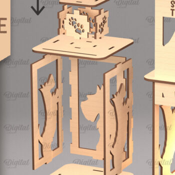 Intra απο ξύλο plywood 3mm-4mm πάχος Δέσμη 3D Dog Lantern Δίασταση 30x20 cm INTRAFABR-89942597 - Image 2