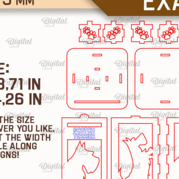 Intra απο ξύλο plywood 3mm-4mm πάχος Δέσμη 3D Dog Lantern Δίασταση 30x20 cm INTRAFABR-89942597 - Image 3