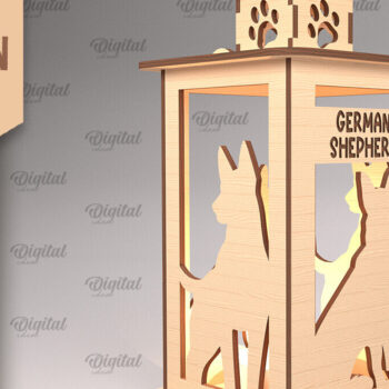 Intra απο ξύλο plywood 3mm-4mm πάχος Δέσμη 3D Dog Lantern Δίασταση 30x20 cm INTRAFABR-89942597 - Image 4