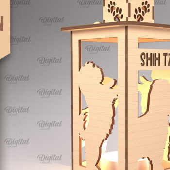 Intra απο ξύλο plywood 3mm-4mm πάχος Δέσμη 3D Dog Lantern Δίασταση 30x20 cm INTRAFABR-89942597 - Image 6