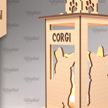 Intra απο ξύλο plywood 3mm-4mm πάχος Δέσμη 3D Dog Lantern Δίασταση 30x20 cm INTRAFABR-89942597 - Image 8