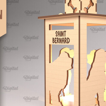 Intra απο ξύλο plywood 3mm-4mm πάχος Δέσμη 3D Dog Lantern Δίασταση 30x20 cm INTRAFABR-89942597 - Image 9