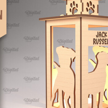 Intra απο ξύλο plywood 3mm-4mm πάχος Δέσμη 3D Dog Lantern Δίασταση 30x20 cm INTRAFABR-89942597 - Image 11