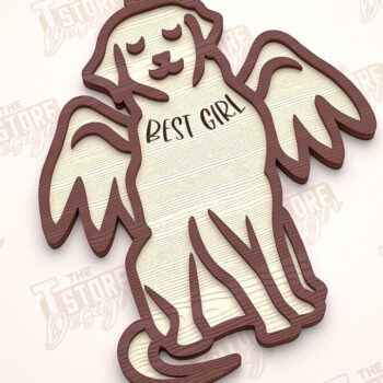 Intra απο ξύλο plywood 3mm-4mm πάχος σχεδίασης 3D στολιδιών μνημείου σκύλου Δίασταση 8x8 cm INTRAFABR-97304791 - Image 2