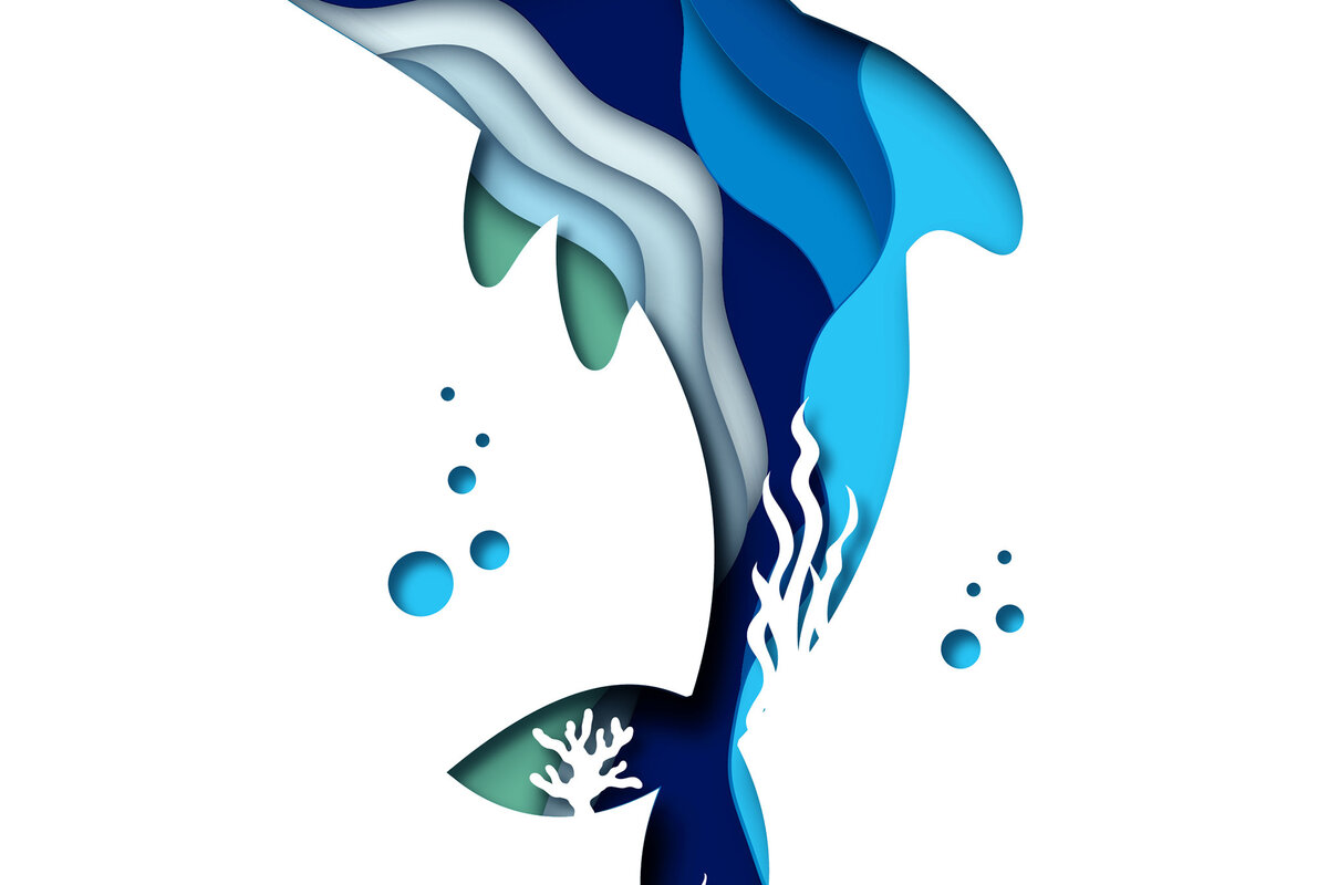 Intra απο ξύλο plywood 3mm-4mm πάχος 3D Dolphin Shadow Box , Papercut Δίασταση 30x30 cm INTRAFABR-57751311 - Image 6
