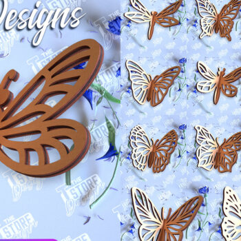 Intra απο ξύλο plywood 3mm-4mm πάχος 3D Dragonflies | 3D πεταλούδων Δίασταση 30x20 cm INTRAFABR-98269538 - Image 1