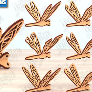 Intra απο ξύλο plywood 3mm-4mm πάχος Δέσμη 3D Dragonfly | CNC Δίασταση 30x20 cm INTRAFABR-119891029 - Image 1
