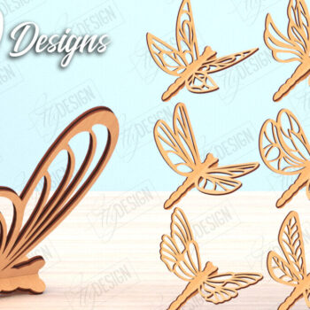Intra απο ξύλο plywood 3mm-4mm πάχος Δέσμη 3D Dragonfly | Καλοκαίρι Δίασταση 30x20 cm INTRAFABR-119899135 - Image 1