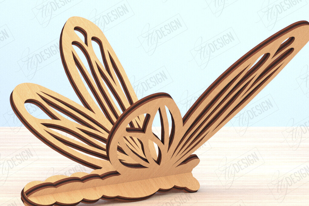 Intra απο ξύλο plywood 3mm-4mm πάχος Δέσμη 3D Dragonfly | Καλοκαίρι Δίασταση 30x20 cm INTRAFABR-119899135 - Image 5