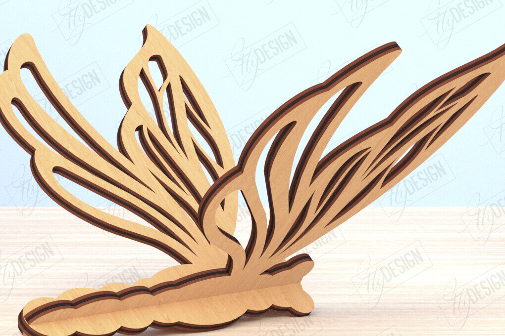 Intra απο ξύλο plywood 3mm-4mm πάχος Δέσμη 3D Dragonfly | Καλοκαίρι Δίασταση 30x20 cm INTRAFABR-119899135 - Image 7