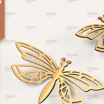 Intra απο ξύλο plywood 3mm-4mm πάχος Τρισδιάστατη Dragonfly. Dragonfly Δίασταση 30x20 cm INTRAFABR-86665308 - Image 1