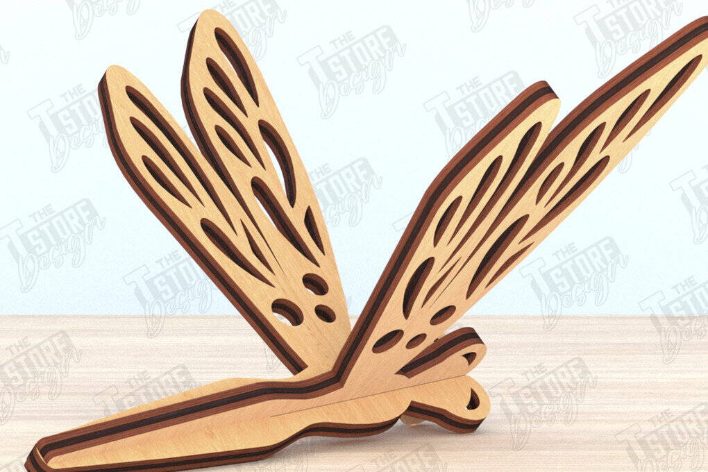 Intra απο ξύλο plywood 3mm-4mm πάχος 3D Dragonfly Cut  | Καλοκαιρινό σχέδιο Δίασταση 30x20 cm INTRAFABR-119890991 - Image 1