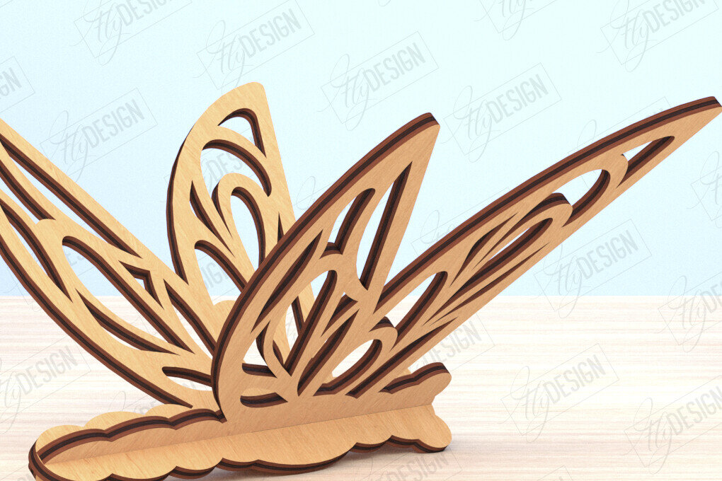 Intra απο ξύλο plywood 3mm-4mm πάχος 3D Dragonfly Cut  | Καλοκαιρινό σχέδιο Δίασταση 30x20 cm INTRAFABR-119898569 - Image 1