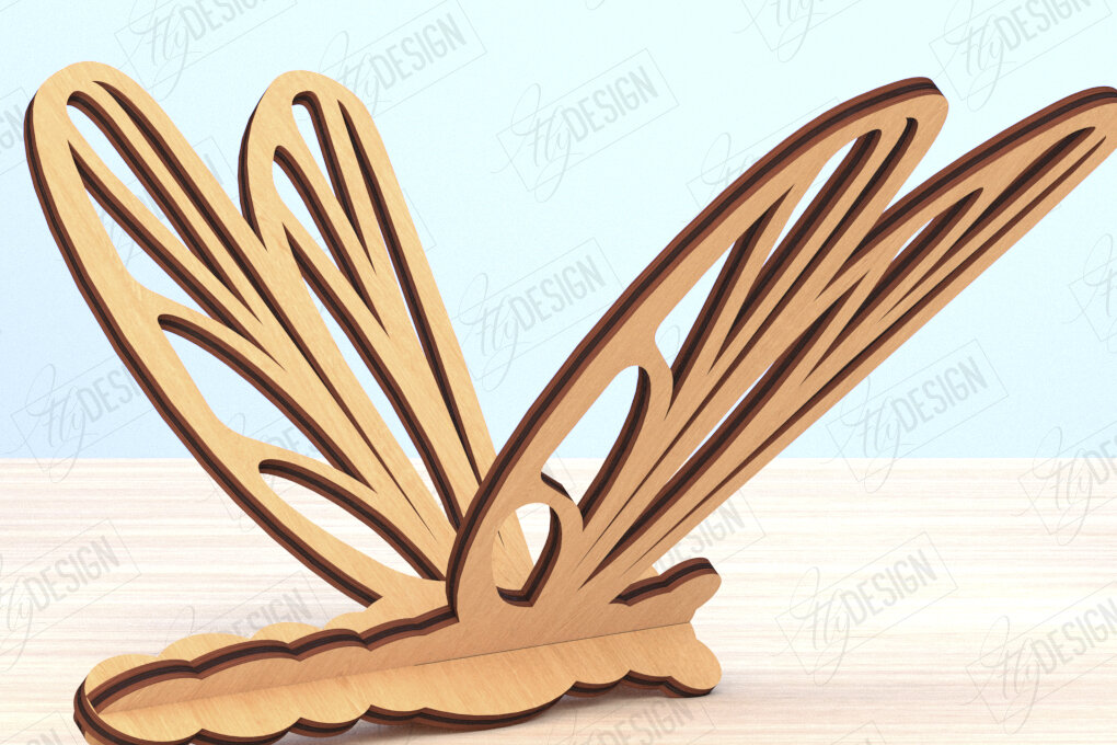Intra απο ξύλο plywood 3mm-4mm πάχος 3D Dragonfly | Summer Design | CNC Δίασταση 30x20 cm INTRAFABR-119484121