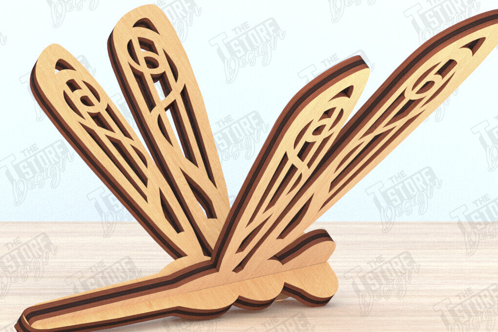 Intra απο ξύλο plywood 3mm-4mm πάχος 3D Dragonfly | Summer Design | CNC Δίασταση 30x20 cm INTRAFABR-119538425