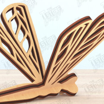 Intra απο ξύλο plywood 3mm-4mm πάχος 3D Dragonfly | Summer Design | CNC Δίασταση 30x20 cm INTRAFABR-119538428 - Image 1