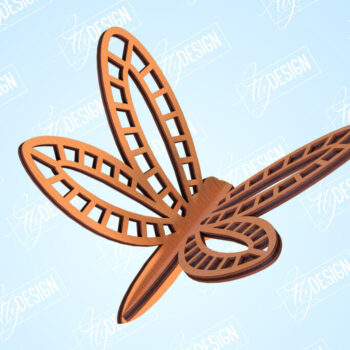 Intra απο ξύλο plywood 3mm-4mm πάχος 3D Dragonfly | Summer Design | CNC Δίασταση 30x20 cm INTRAFABR-99202625 - Image 1