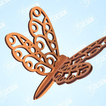 Intra απο ξύλο plywood 3mm-4mm πάχος 3D Dragonfly | Summer Design | CNC Δίασταση 30x20 cm INTRAFABR-99202635 - Image 1