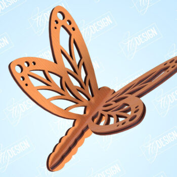 Intra απο ξύλο plywood 3mm-4mm πάχος 3D Dragonfly | Summer Design | CNC Δίασταση 30x20 cm INTRAFABR-99202663 - Image 1