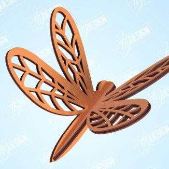 Intra απο ξύλο plywood 3mm-4mm πάχος 3D Dragonfly | Summer Design | CNC Δίασταση 30x20 cm INTRAFABR-99202607 - Image 1