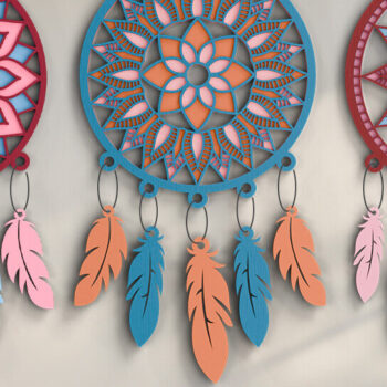 Intra απο ξύλο plywood 3mm-4mm πάχος 3D Dream Catchers Layered BNDLE Δίασταση 20x30 cm INTRAFABR-101454377 - Image 1