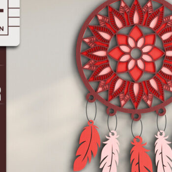 Intra απο ξύλο plywood 3mm-4mm πάχος 3D Dream Catchers Layered BNDLE Δίασταση 20x30 cm INTRAFABR-101454377 - Image 7