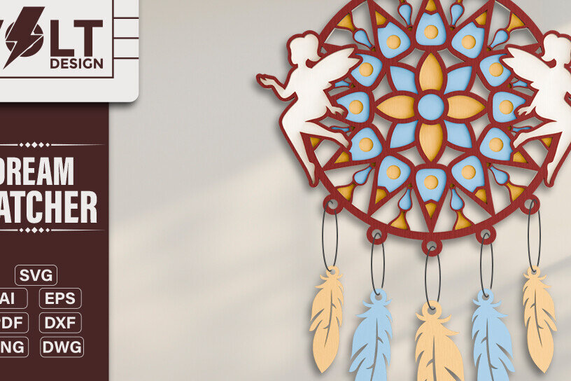 Intra απο ξύλο plywood 3mm-4mm πάχος 3D Dream Catchers Layered BNDLE Δίασταση 20x30 cm INTRAFABR-101690306