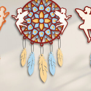 Intra απο ξύλο plywood 3mm-4mm πάχος 3D Dream Catchers Layered BNDLE Δίασταση 20x30 cm INTRAFABR-101690548