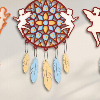 Intra απο ξύλο plywood 3mm-4mm πάχος 3D Dream Catchers Layered BNDLE Δίασταση 20x30 cm INTRAFABR-101690548 - Image 1