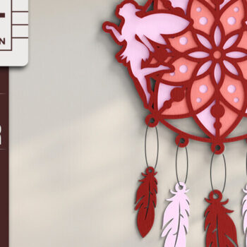 Intra απο ξύλο plywood 3mm-4mm πάχος 3D Dream Catchers Layered BNDLE Δίασταση 20x30 cm INTRAFABR-101690548 - Image 2