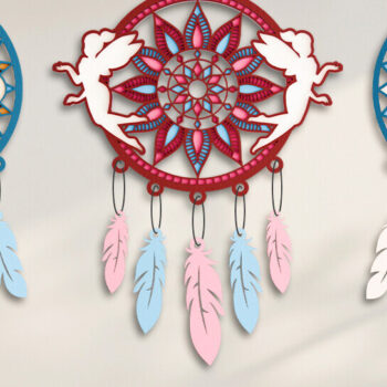 Intra απο ξύλο plywood 3mm-4mm πάχος 3D Dream Catchers Layered BNDLE Δίασταση 20x30 cm INTRAFABR-101690890 - Image 1