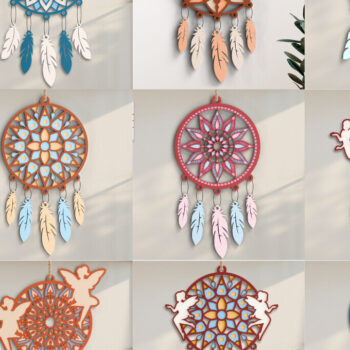 Intra απο ξύλο plywood 3mm-4mm πάχος 3D Dream Catchers Layered BNDLE Δίασταση 20x30 cm INTRAFABR-101794374 - Image 1
