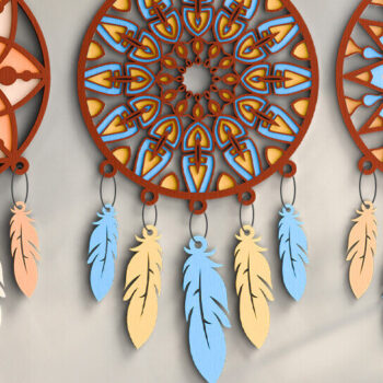 Intra απο ξύλο plywood 3mm-4mm πάχος 3D Dream Catchers Layered BNDLE Δίασταση 20x30 cm INTRAFABR-101454189 - Image 1