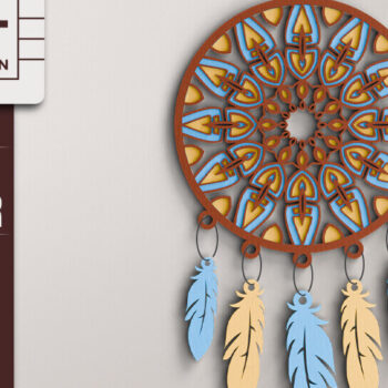 Intra απο ξύλο plywood 3mm-4mm πάχος 3D Dream Catchers Layered BNDLE Δίασταση 20x30 cm INTRAFABR-101454189 - Image 3