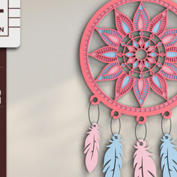 Intra απο ξύλο plywood 3mm-4mm πάχος 3d Dream Catchers Layered Cut File Δίασταση 20x30 cm INTRAFABR-101425529 - Image 2