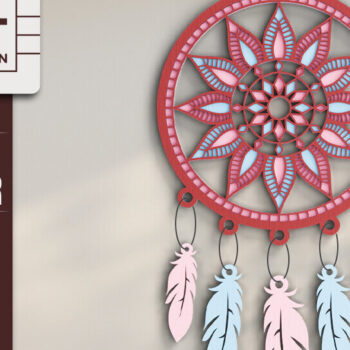 Intra απο ξύλο plywood 3mm-4mm πάχος 3d Dream Catchers Layered Cut File Δίασταση 20x30 cm INTRAFABR-101425529 - Image 3